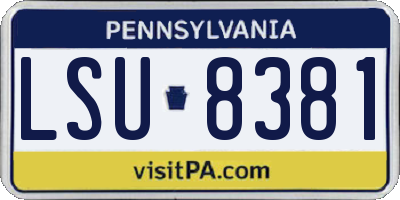 PA license plate LSU8381