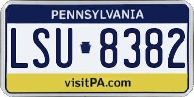 PA license plate LSU8382