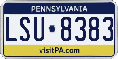 PA license plate LSU8383