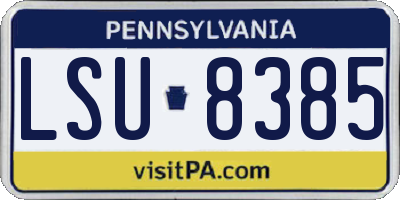 PA license plate LSU8385