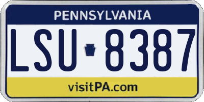 PA license plate LSU8387
