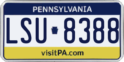 PA license plate LSU8388