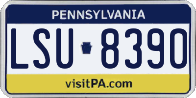 PA license plate LSU8390