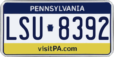 PA license plate LSU8392