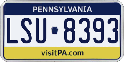PA license plate LSU8393