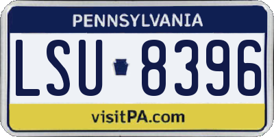 PA license plate LSU8396
