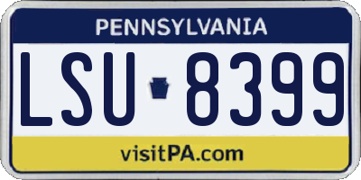 PA license plate LSU8399