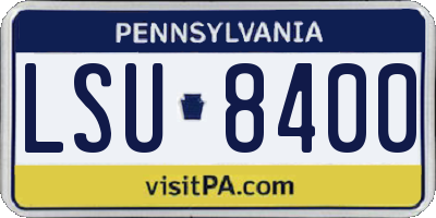 PA license plate LSU8400
