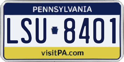PA license plate LSU8401