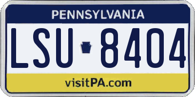 PA license plate LSU8404