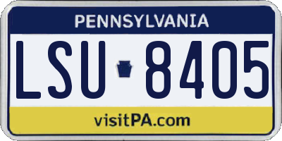 PA license plate LSU8405