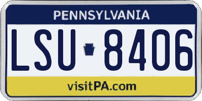 PA license plate LSU8406