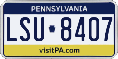 PA license plate LSU8407