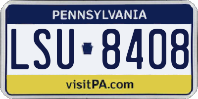 PA license plate LSU8408