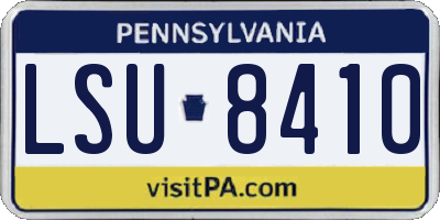 PA license plate LSU8410