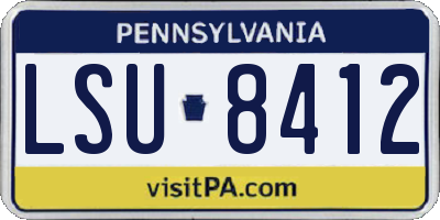 PA license plate LSU8412