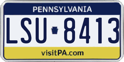 PA license plate LSU8413