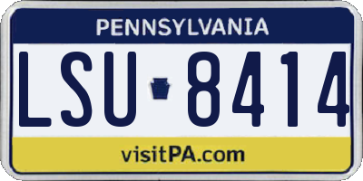 PA license plate LSU8414