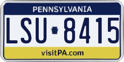 PA license plate LSU8415
