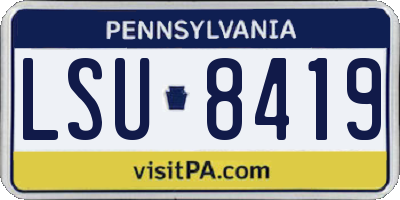 PA license plate LSU8419