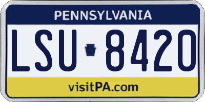 PA license plate LSU8420