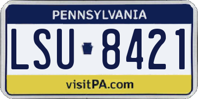 PA license plate LSU8421