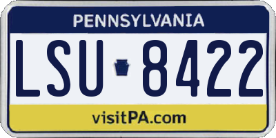 PA license plate LSU8422