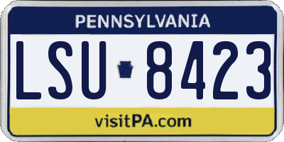 PA license plate LSU8423