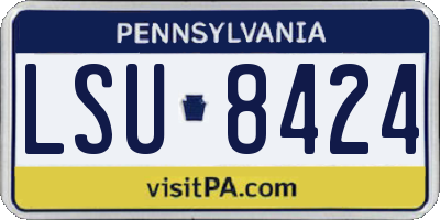 PA license plate LSU8424