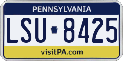 PA license plate LSU8425