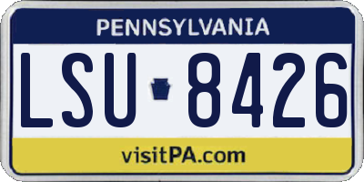PA license plate LSU8426