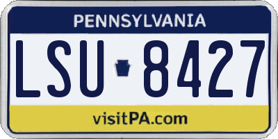 PA license plate LSU8427