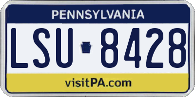 PA license plate LSU8428