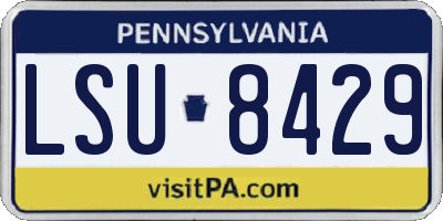 PA license plate LSU8429