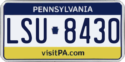 PA license plate LSU8430