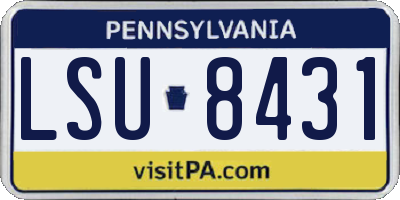 PA license plate LSU8431