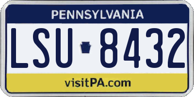 PA license plate LSU8432