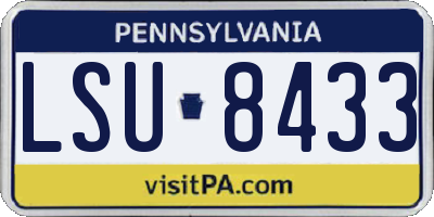 PA license plate LSU8433