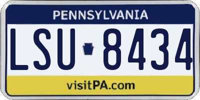 PA license plate LSU8434