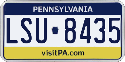 PA license plate LSU8435