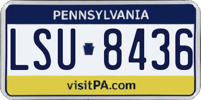PA license plate LSU8436