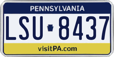 PA license plate LSU8437