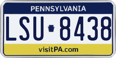 PA license plate LSU8438