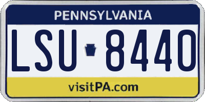PA license plate LSU8440