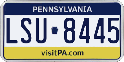PA license plate LSU8445