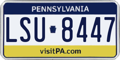 PA license plate LSU8447