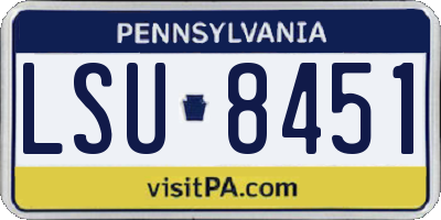 PA license plate LSU8451