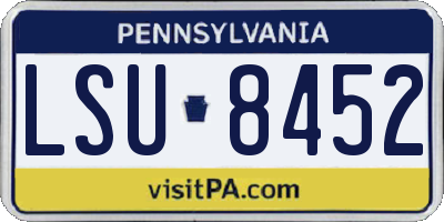PA license plate LSU8452