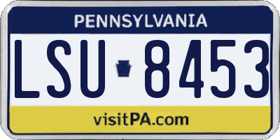 PA license plate LSU8453