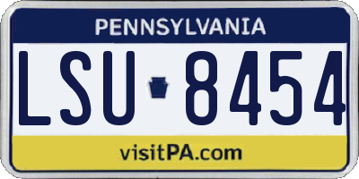 PA license plate LSU8454